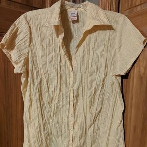 Women's Faded Glory 16W 1X Yellow Eyelet Shirt
